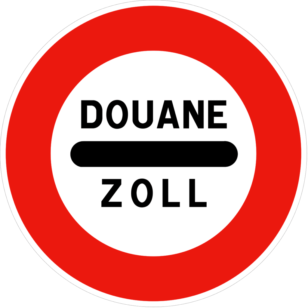 Douane France_road_sign_B4.svg