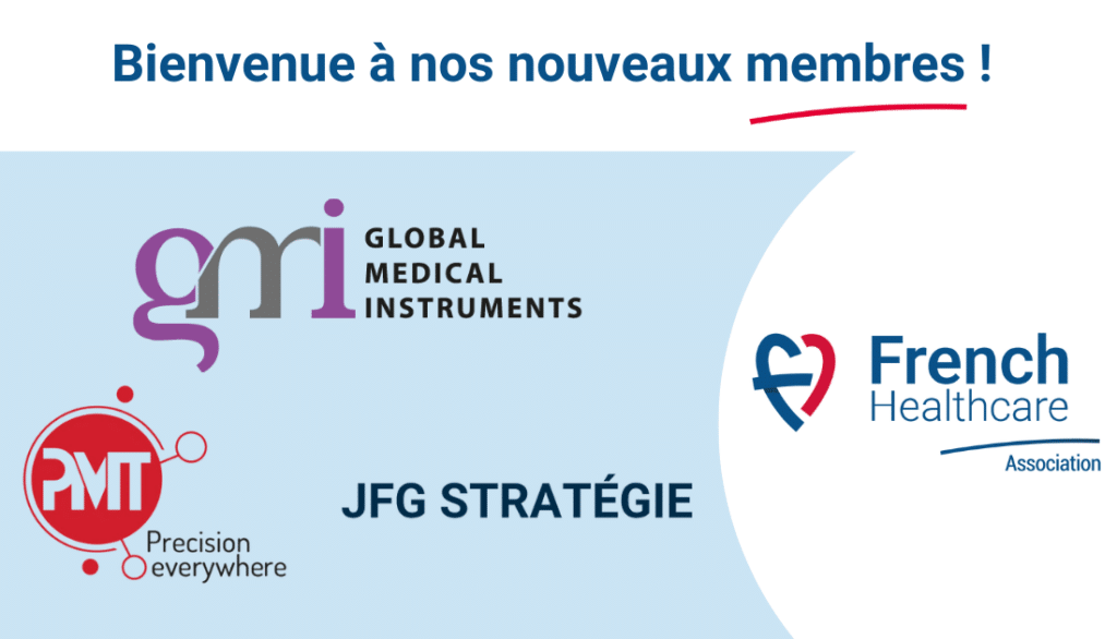 Photomontage présentant les logos des entreprises adhérant à la French Healthcare Association en octobre